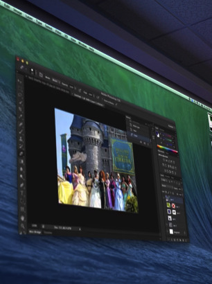Photoshop 101 brown bag session on the projector